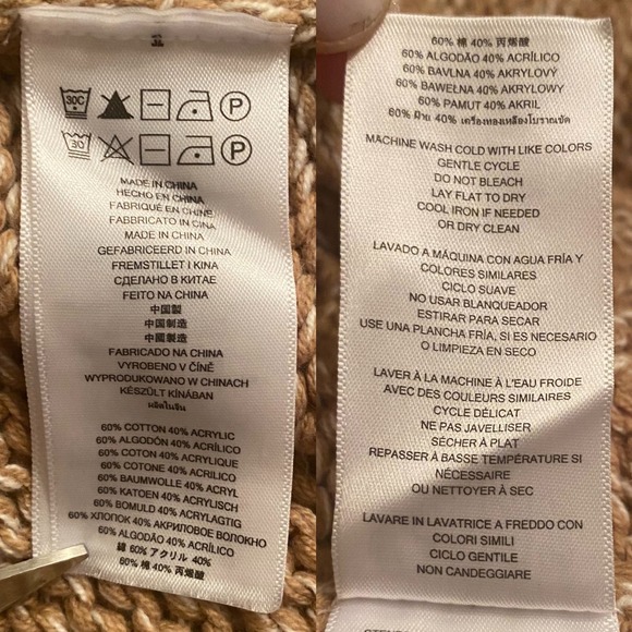 MICHAEL Michael Kors Knitted Cotton Cape Poncho Size XS Toggle Closure Camel Tan - Picture 5 of 8